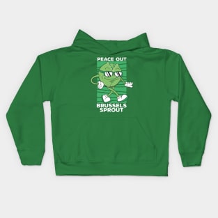 Peace Out Brussels Sprout // Cute Veggie Cartoon Kids Hoodie